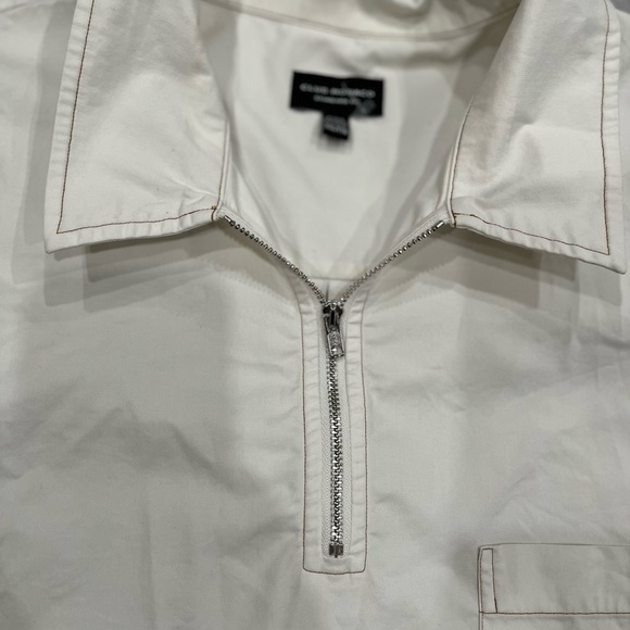[2XL]Club Monaco Standard Fit 1/4 Zip Cotton Blend S/S Popover Shirt - Picture 4 of 12